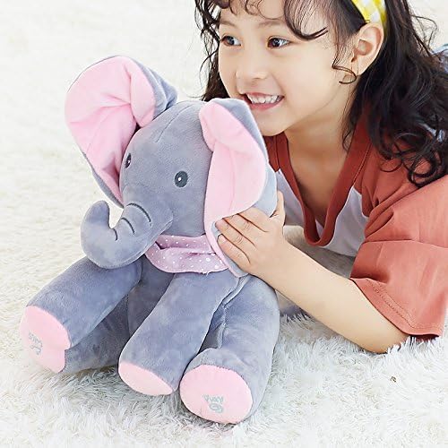Plufin™ Peek-a-Boo Elephant- Grey (Updated Version)