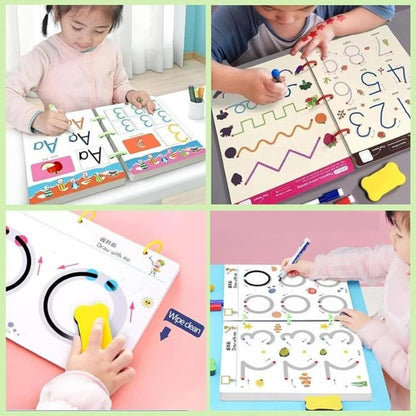 96-Page Reusable Magic Tracking Workbook for Kids