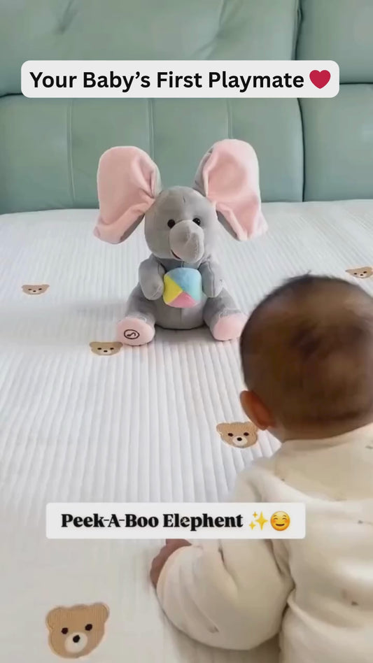 Plufin™ Peek-a-Boo Elephant- Grey (Updated Version)